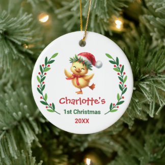 Süßes individuelles erstes Weihnachten des Babys - Keramik Ornament