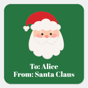 Süßes individuelles Geschenk von Santa Claus in gr Quadratischer Aufkleber