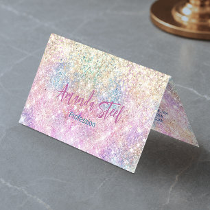 Süßes irisierendes Einhorn Gold Glitter Visitenkarten