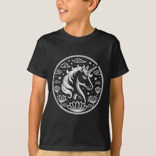 Süßes Jahr des Pferdes Einhorn 2026 Lunar Lady Zod T-Shirt