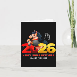 Süßes Jahr des Pferdes -schwarzer Spaß Glückliches Karte