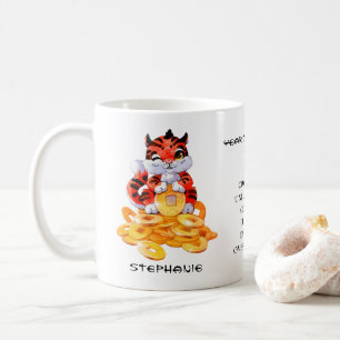 Süßes Jahr des Tigers Personalisiert  Kaffeetasse