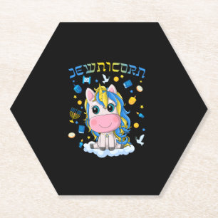 Süßes Jewnicorn Jüdisches Einhorn Menorah Dreidel Untersetzer