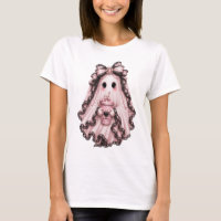 Süßes Kaffee-Geist Halloween T-Shirt | Rosa Kokett