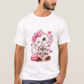Süßes Kaffee-Katzen-T-Shirt T-Shirt