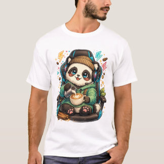 Süßes Kaffee-Panda-Gamer-T-Shirt | Cozy Kawaii Gam T-Shirt