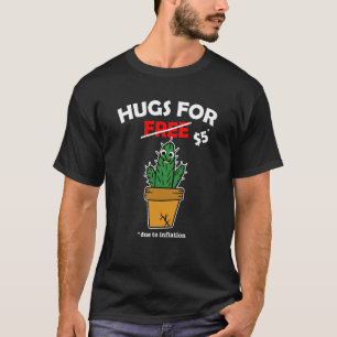 Süßes Kaktus-Valentinskostüm Umarme gratis wegen T-Shirt