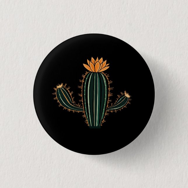 Süßes Kaktus Wüstenpflanze Design - Kleiner Button (Vorderseite)