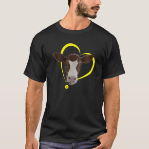 Süßes Kälbchen-Kuh-Motiv Ich liebe Kühe Ich liebe T-Shirt