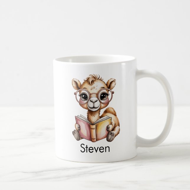 Süßes Kamel liest ein Buch Custom Kaffeetasse (Rechts)
