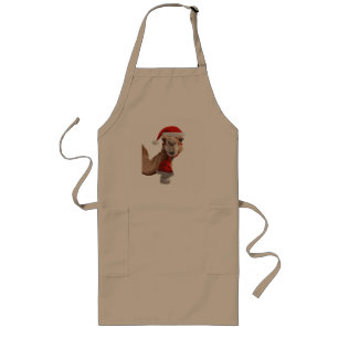 Süßes Kamel mit Weihnachtsmannmütze Weihnachten v3 Lange Schürze