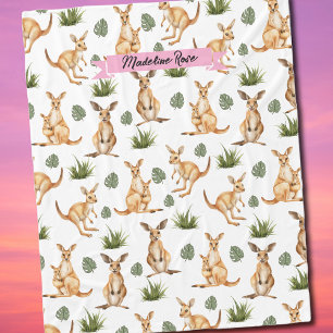 Süßes Känguru-Druck-Tierliebhaber Wallaby-Wildlife Fleecedecke