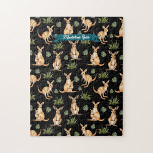 Süßes Känguru-Druck-Tierliebhaber Wallaby-Wildlife Puzzle