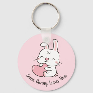 Süßes Kaninchen, Amüsanter Some Bunny Loves You Wo Schlüsselanhänger