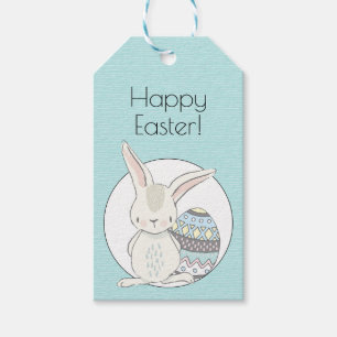 Süßes Kaninchen Blau Ostern Geschenkanhänger