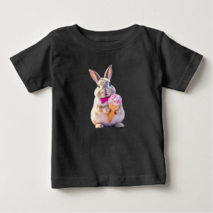 Süßes Kaninchen Eis essendes Baby T-Shirt