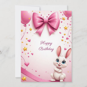 Süßes Kaninchen-Geburtstagsfeier 🐰 Einladung