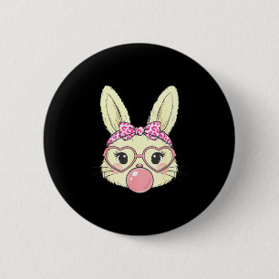 Süßes Kaninchen-Gesicht für Frauen Mädchen Kinder Button