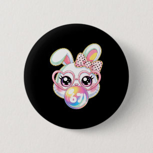 Süßes Kaninchen-Gesicht für Frauen Mädchen Kinder Button
