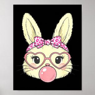 Süßes Kaninchen-Gesicht für Frauen Mädchen Kinder Poster