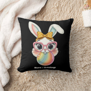 Süßes Kaninchen Hase bläst Bubble Gum Frohe Oster Kissen