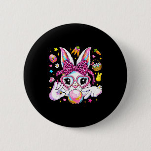 Süßes Kaninchen-Hasen-Gesicht Leopard Kokette Schl Button