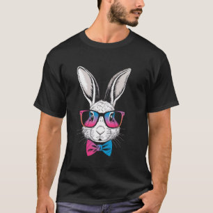 Süßes Kaninchen-Hasen-Gesicht Tie Dye Brille Mädch T-Shirt