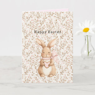 Süßes Kaninchen-Herz-Schleife Liebe Karte