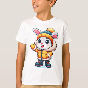 Süßes Kaninchen im Winter T-Shirt
