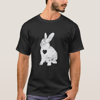 Süßes Kaninchen-Liebe-Shirt I Kaninchen-Silhouette T-Shirt
