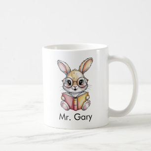 Süßes Kaninchen liest ein Buch Custom Kaffeetasse