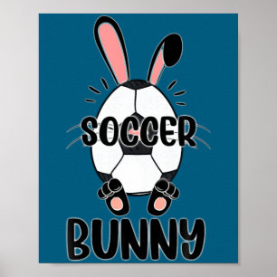 Süßes Kaninchen lustiger sportlicher Osterhase Fuß Poster