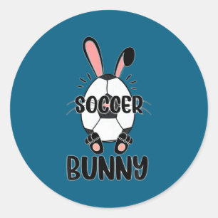 Süßes Kaninchen lustiger sportlicher Osterhase Fuß Runder Aufkleber