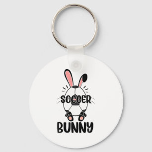 Süßes Kaninchen Lustiger Sportlicher Osterhase Fuß Schlüsselanhänger