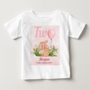 Süßes Kaninchen macht zwei rosa Mädchen zum 2. Geb Baby T-shirt