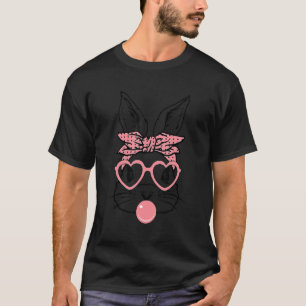 Süßes Kaninchen mit Bandana-Herzbrille Bubble Gum T-Shirt