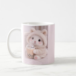 Süßes Kaninchen mit Boba-Tee Keramik-Tasse Kaffeetasse