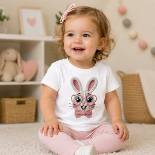 Süßes Kaninchen mit Herzbrille Baby T-shirt