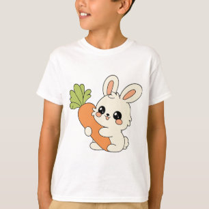 Süßes Kaninchen mit Karotten-Kinder-T-Shirt T-Shirt