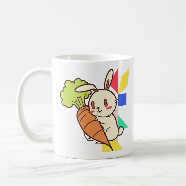 Süßes Kaninchen mit Karotten-Tasse Kaffeetasse (Links)