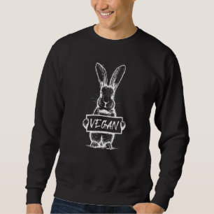 Süßes Kaninchen mit veganem Schild Lustiger Vegeta Sweatshirt