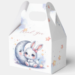 süßes Kaninchen sitzt auf dem Mond Geschenkschachtel