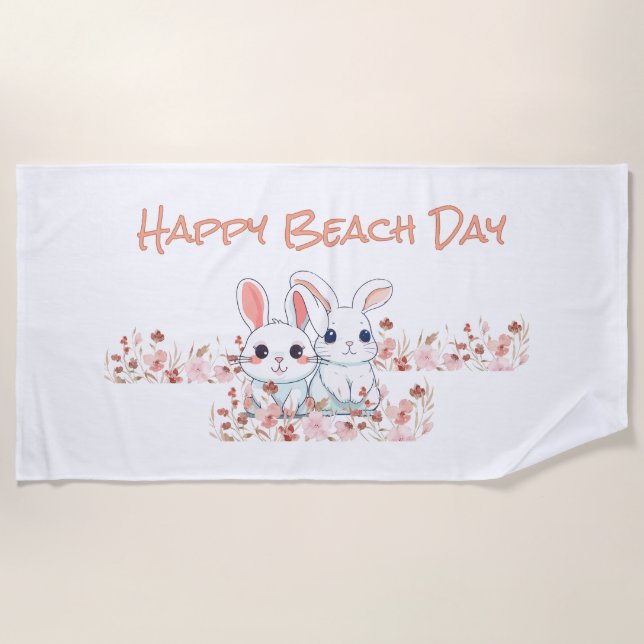 Süßes Kaninchen  Strandtuch (Vorderseite)