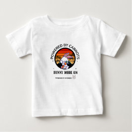 Süßes Kaninchen umarmt Karotte Retro-Sonnenunterga Baby T-shirt