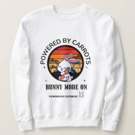 Süßes Kaninchen umarmt Karotte Retro-Sonnenunterga Sweatshirt