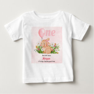 Süßes Kaninchen wird Eins Pinke Mädchen 1. Geburts Baby T-shirt