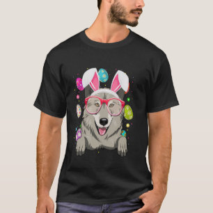 Süßes Kaninchen Wolf Hund Gesicht Ostereier Ostert T-Shirt