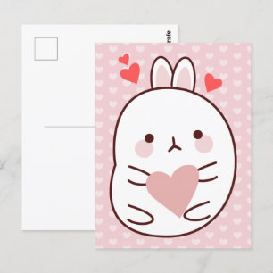 Süßes Kaninchenherz Postkarte