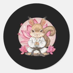 Süßes Karate Eichhörnchen Lotusblume Kung Fu MMA K Runder Aufkleber