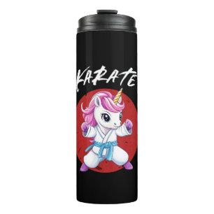 Süßes Karate Kid Einhorn Langarm T-Shirt Thermosbecher